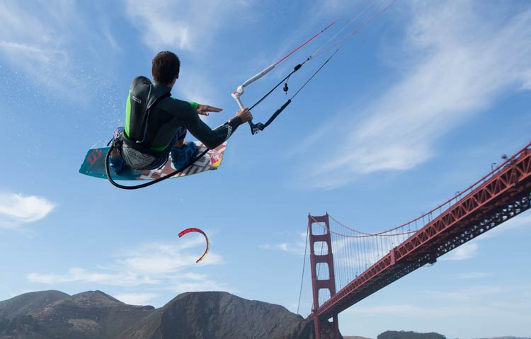 Aaron Hadlow kiteboarding golden gate bridge
